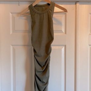 Amazon Army Green Ruched Dress